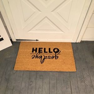 Hello goodbye doormat, outdoor mat, porch decor